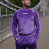 Bold 2-Piece Purple Men Embroidered Tracksuit