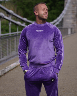 Bold 2-Piece Purple Men Embroidered Tracksuit