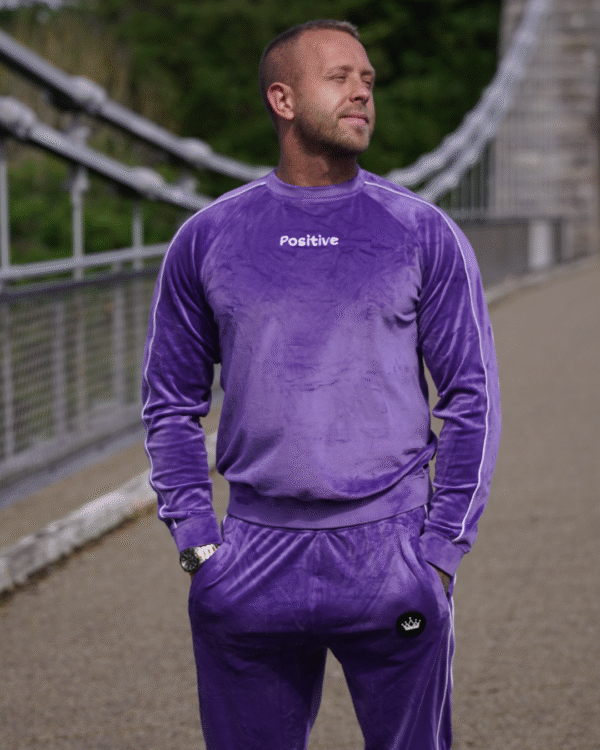 Bold 2-Piece Purple Men Embroidered Tracksuit