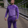 Bold 2-Piece Purple Men Embroidered Tracksuit