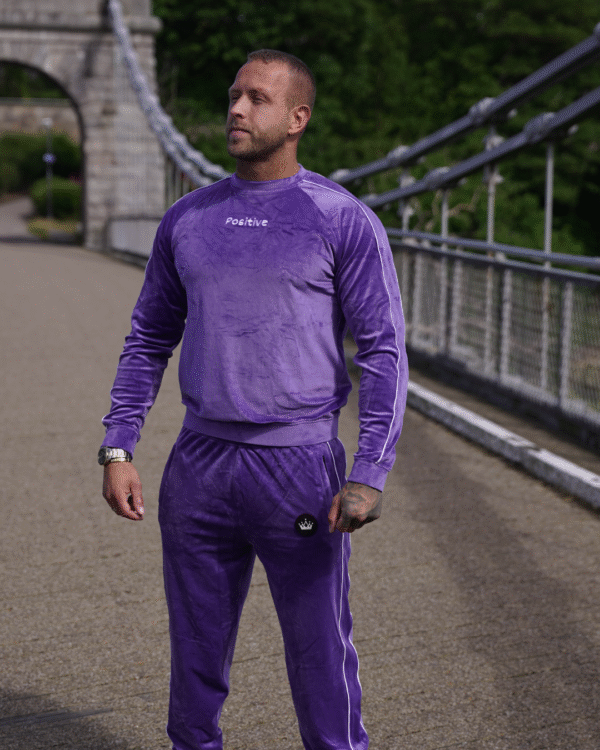 Bold 2-Piece Purple Men Embroidered Tracksuit