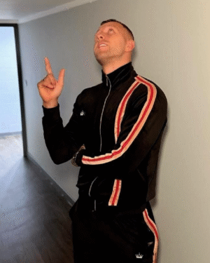 Luxury Men Striped Velour Tracksuit