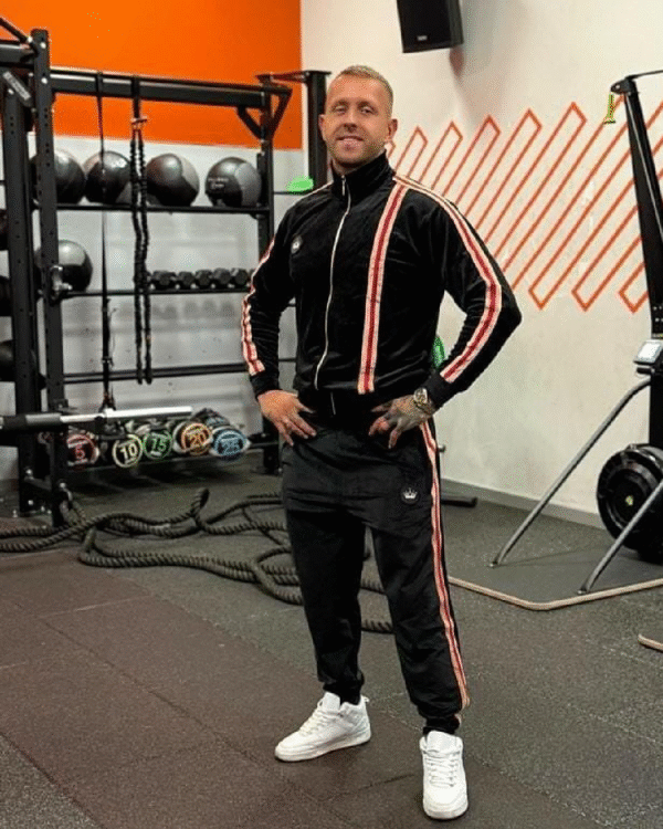 Luxury Men Striped Velour Tracksuit