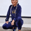 Soft Women's Embroidered Velour Tracksuit