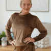 Top and Leggings-18-min 1 Stunning Brown Velour Comfort Tracksuit
