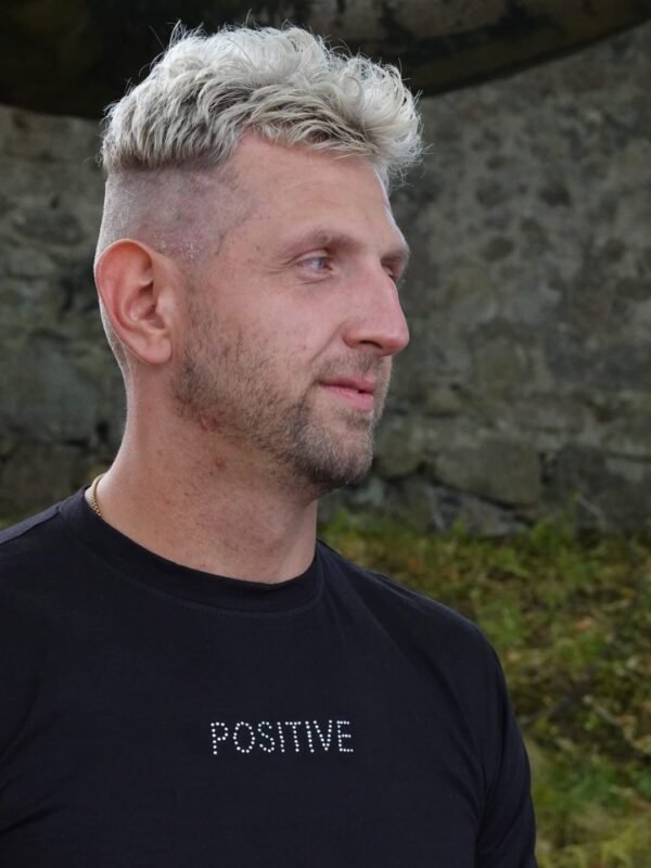 Minimalist Rhinestone t shirt Black 1P