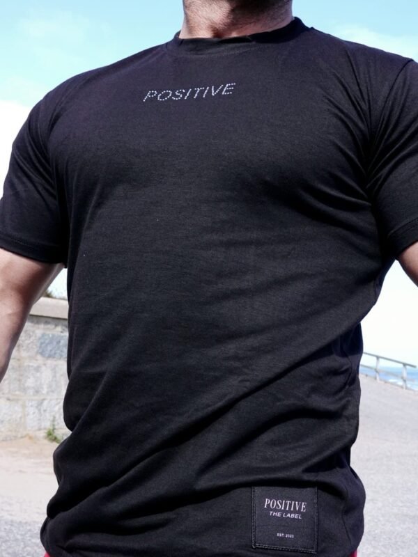 Minimalist Rhinestone t shirt Black 1P