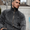 Elite Comfort Dark Grey Velour Tracksuit 2P
