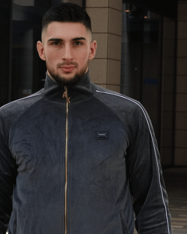 Elite Comfort Dark Grey Velour Tracksuit 2P