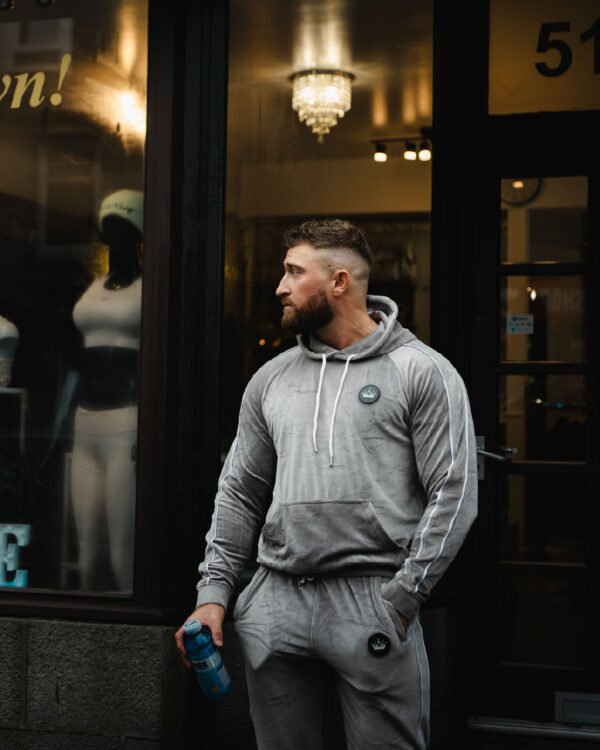 Iconic Grey Velour Tracksuit Ultimate Comfort 2P
