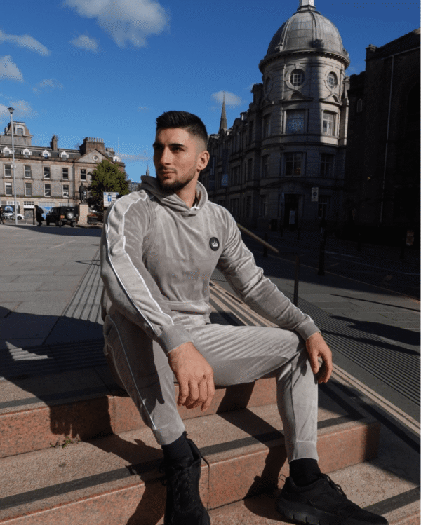 Iconic Grey Velour Tracksuit Ultimate Comfort 2P