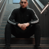 Comfortable Men Striped Velour Tracksuit