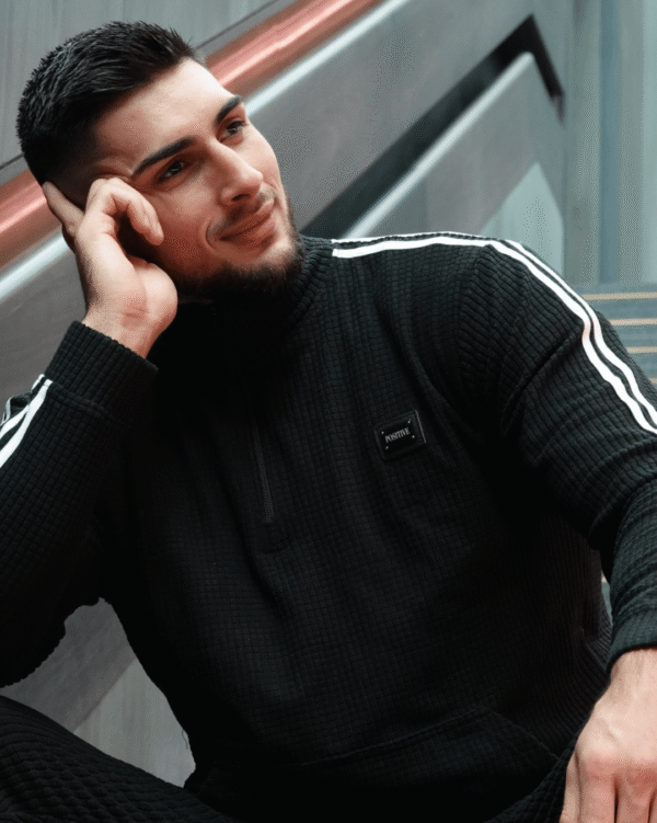 Comfortable Men Striped Velour Tracksuit