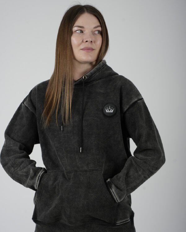 black acidwash-01 Elite 2026 Triumphant Black Acid Wash Hoodie