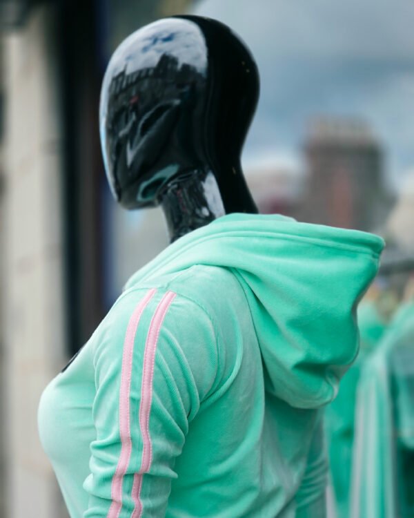 Luxurious  Refreshing Mint Velour Tracksuit 2P