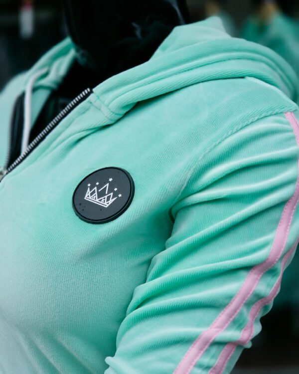 Luxurious  Refreshing Mint Velour Tracksuit 2P