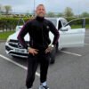 Luxury Men’s Velour Tracksuit-Black Burgundy 2P