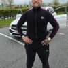 Luxury Men’s Velour Tracksuit-Black Burgundy 2P