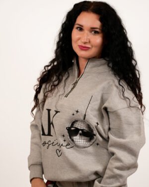 1 Positive Iconic Grey Half Zip Sweatshirt