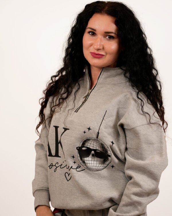 1 Positive Iconic Grey Half Zip Sweatshirt 1 Positive Iconic Grey Half Zip Sweatshirt