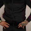 Luxury Men’s Velour Tracksuit-Black Burgundy 2P