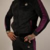 Luxury Men’s Velour Tracksuit-Black Burgundy 2P
