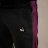Luxury Men’s Velour Tracksuit-Black Burgundy 2P