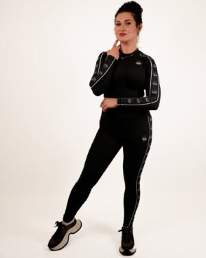 Elite 2 Piece Black Lycra Crown Gym Set