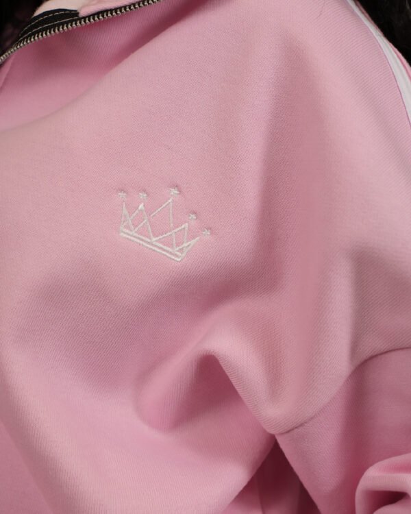 new-01 Oversized Essential 2 Stripe Pink Cotton Tracksuit