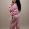 new-02 Oversized Essential 2 Stripe Pink Cotton Tracksuit