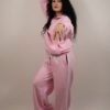 new-05 Oversized Essential 2 Stripe Pink Cotton Tracksuit