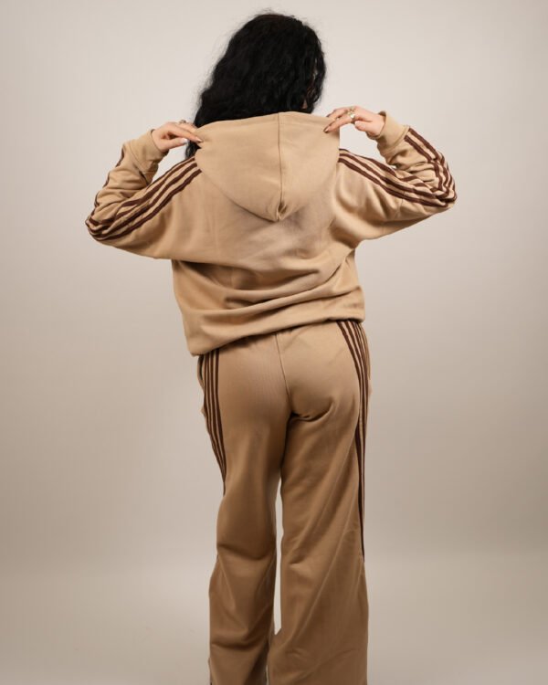 new-10 Ultimate 3 Stripe Beige Cotton Women’s Tracksuit