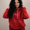 Ultimate 3 Stripe Red Cotton Women’s Tracksuit Set
