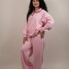 new ak positive-11 Oversized Essential 2 Stripe Pink Cotton Tracksuit