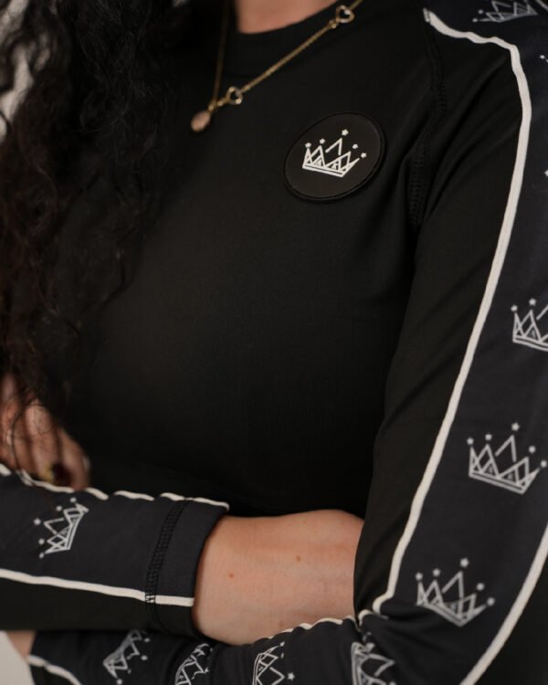 Elite 2 Piece Black Lycra Crown Gym Set