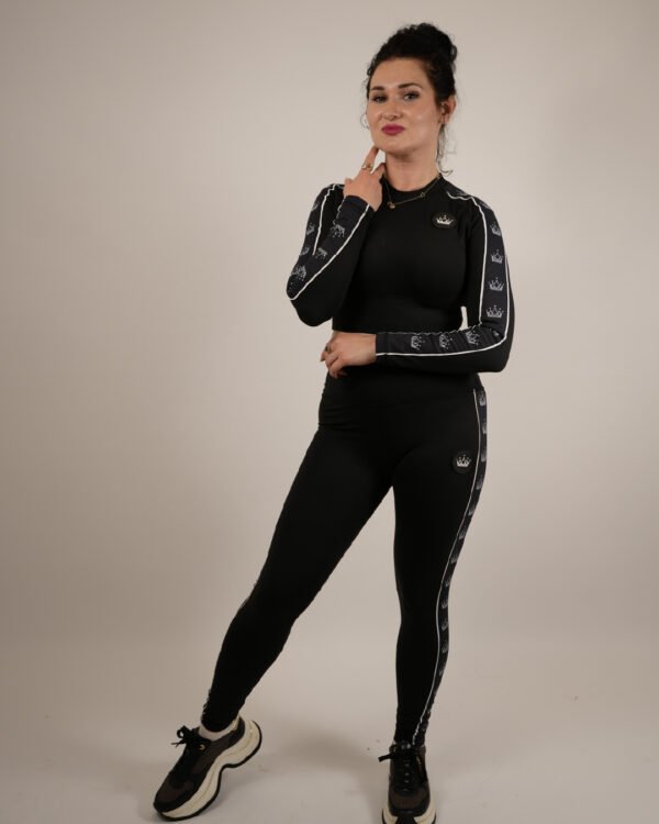 Elite 2 Piece Black Lycra Crown Gym Set