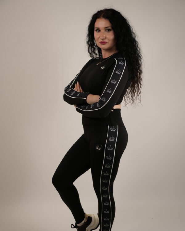 Elite 2 Piece Black Lycra Crown Gym Set