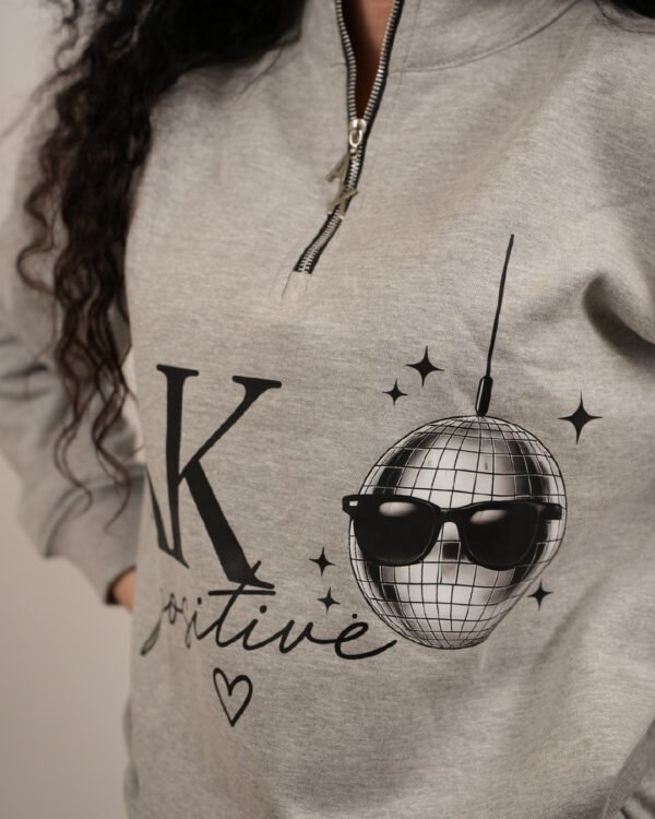 new arrivals ak-17 1 Positive Iconic Grey Half Zip Sweatshirt