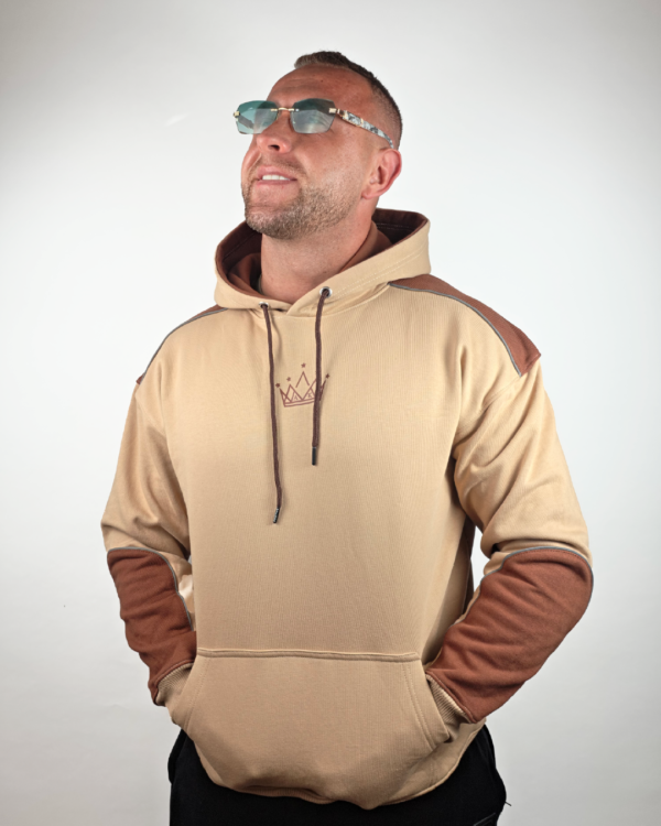 Beige Contrast Hoodie 2-Tone Premium Essential